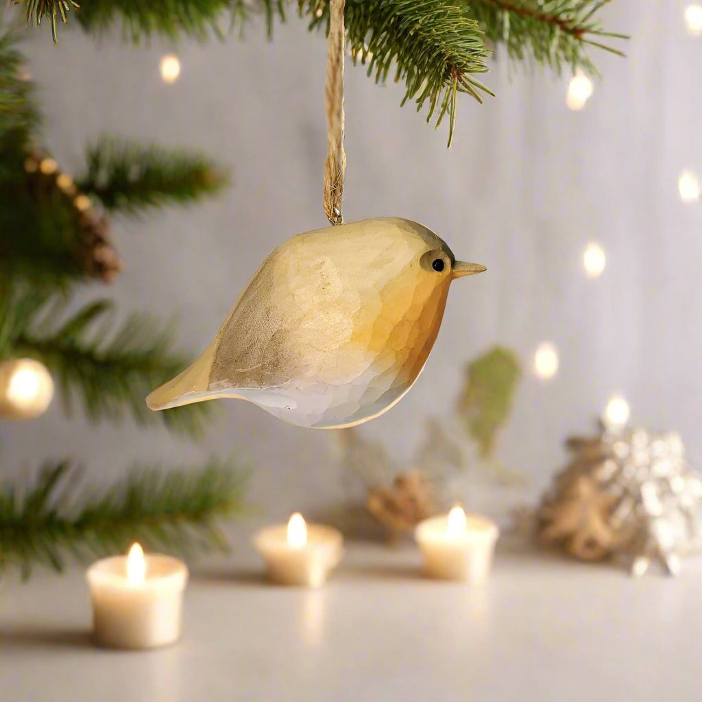 European robin (Erithacus rubecula) Hanging