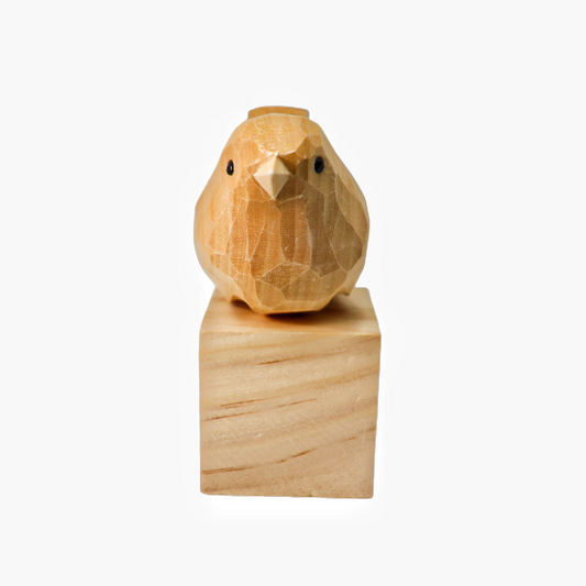 U010 Unfinished Wood bird on Stand