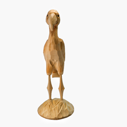 U013 Unfinished Wood bird on Stand