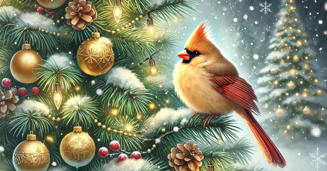 The Golden Cardinal Female Bird and Christmas