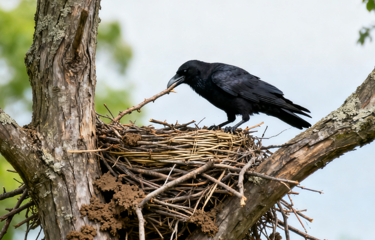 What Materials Do Crows Use to Build Nests, and How Do They Do It?