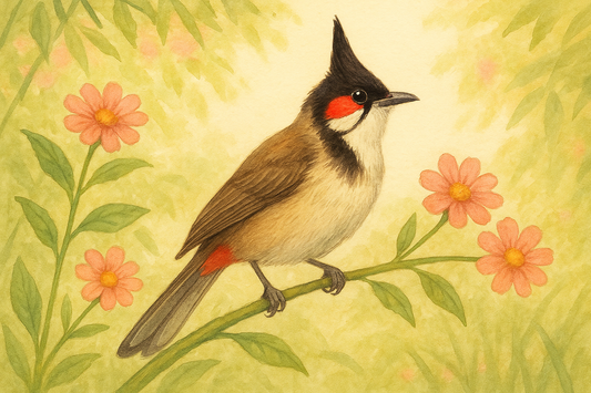 🐦 Red-Whiskered Bulbul: Symbol of Joy, Alertness, and Song