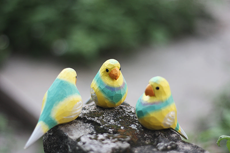 Parakeets on Stand