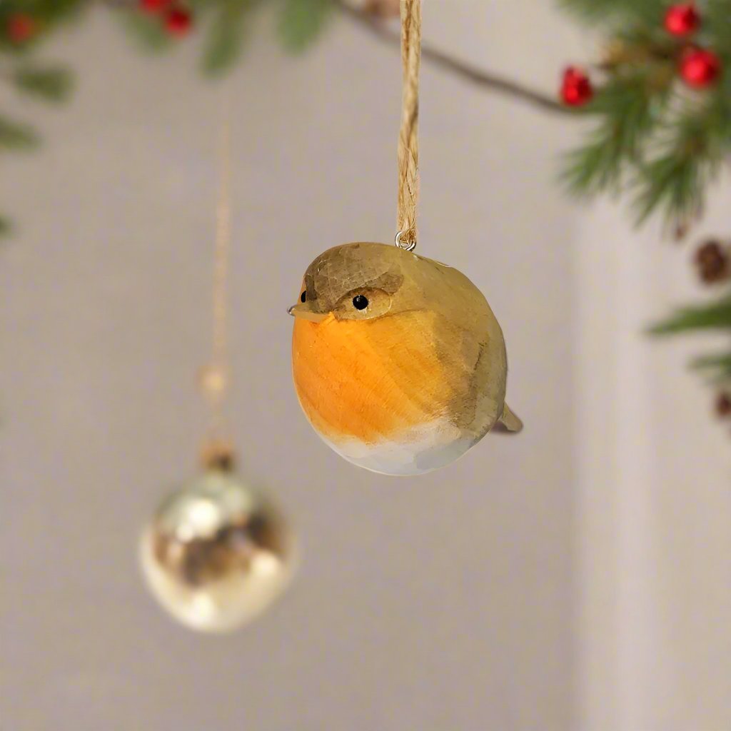 European robin (Erithacus rubecula) Hanging