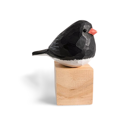 Hand-Painted Dark-eyed Junco Carving Figurine