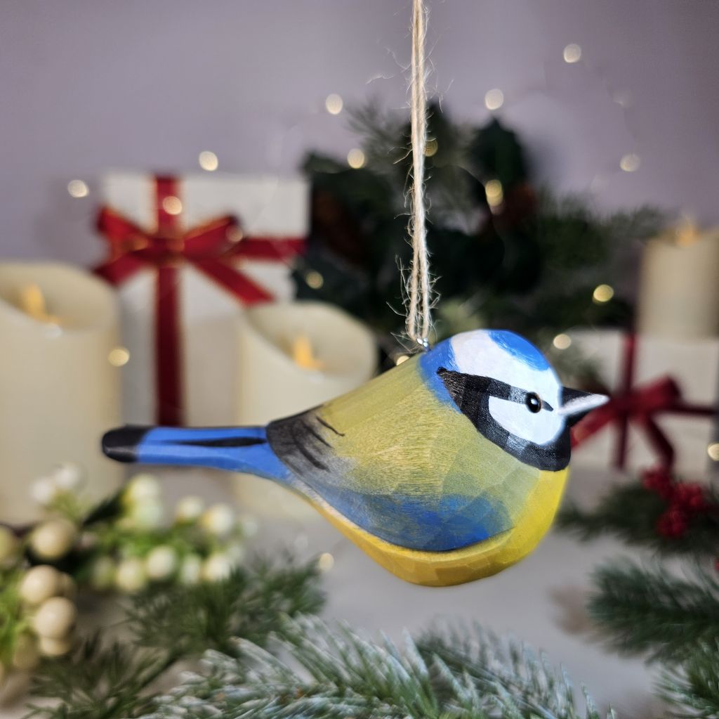Eurasian Blue Tit Hanging