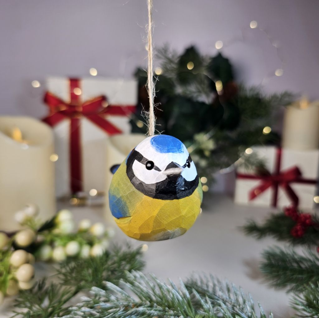 Eurasian Blue Tit Hanging
