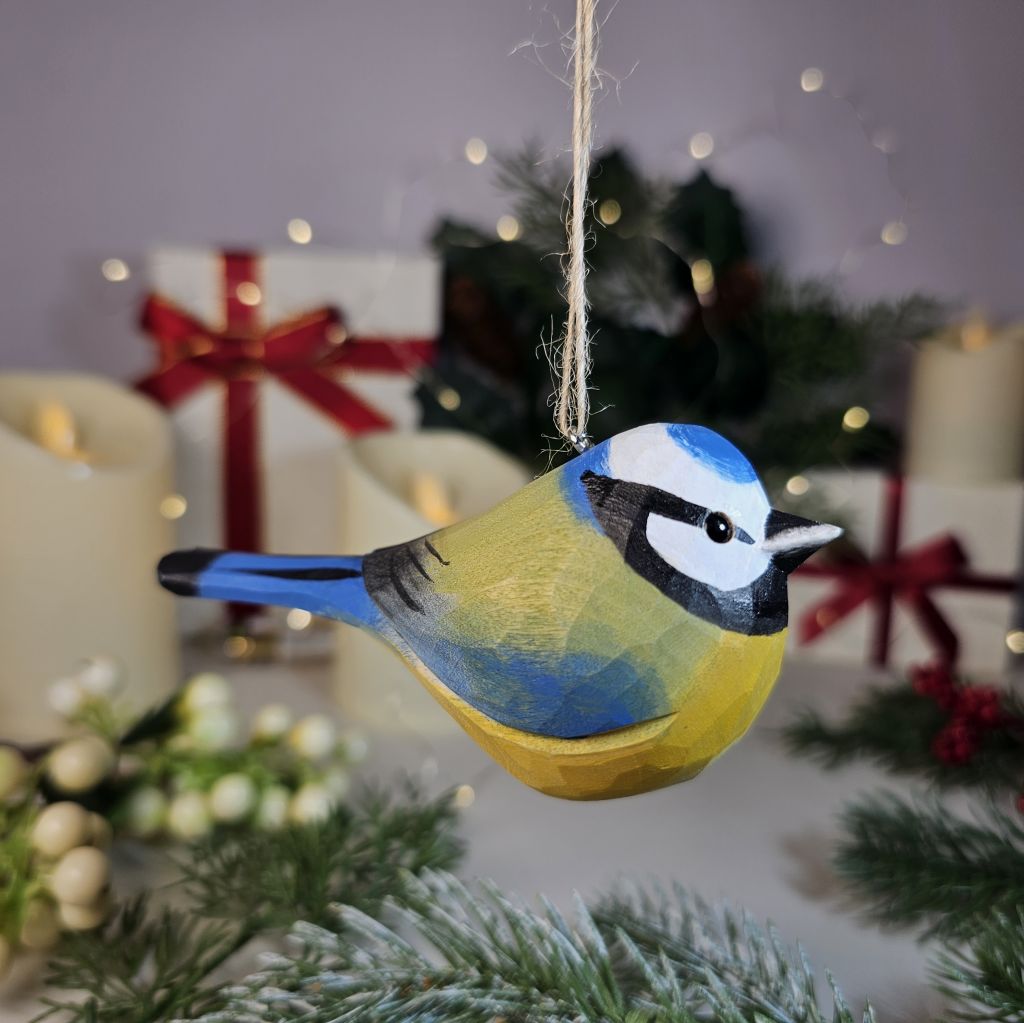 Eurasian Blue Tit Hanging