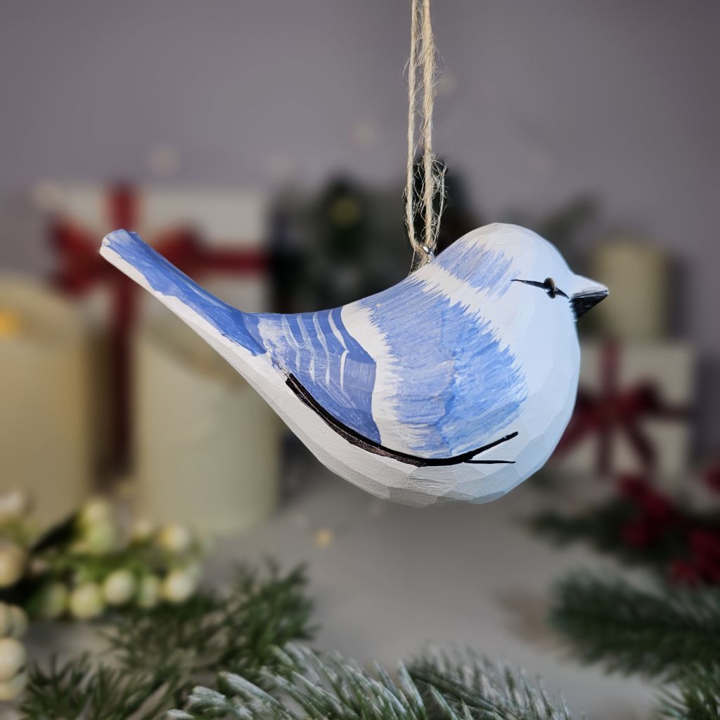 Azure Tit Hanging