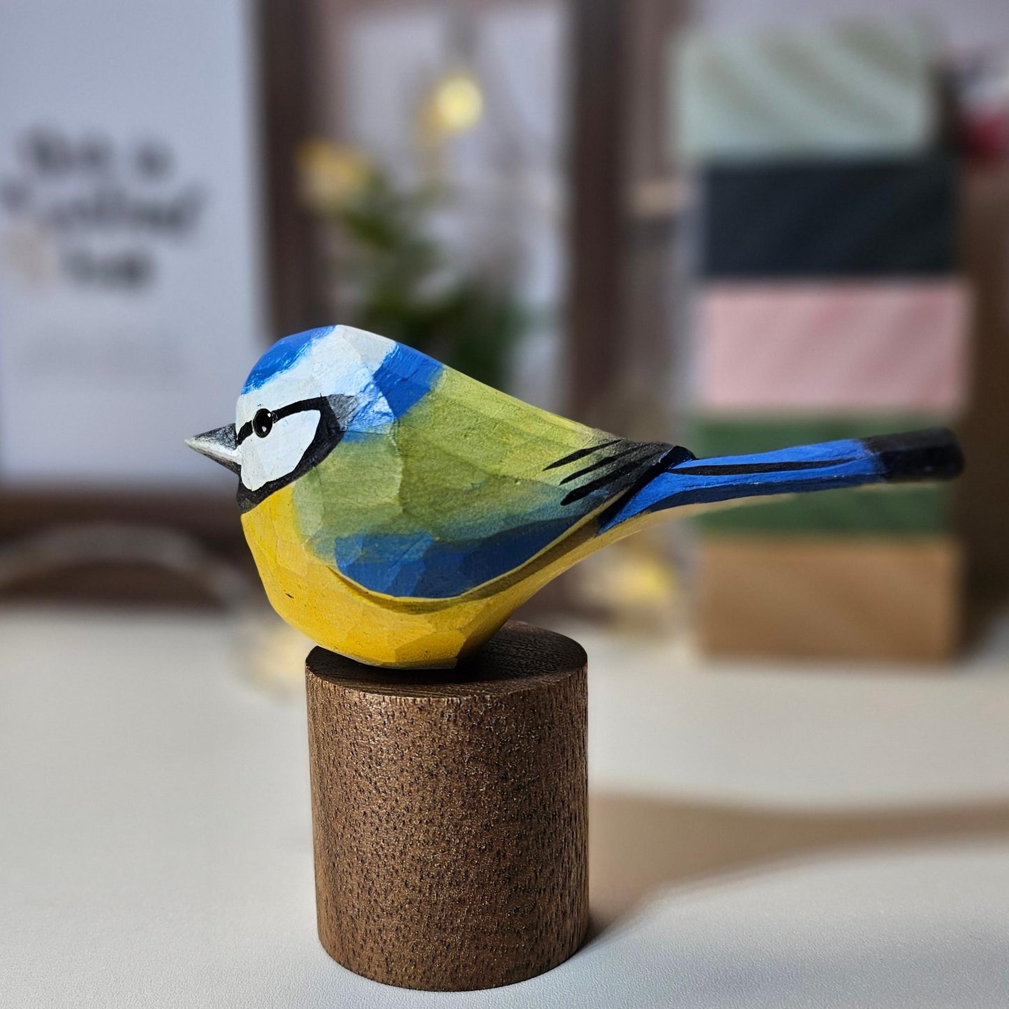 Eurasian Blue tit on Stand