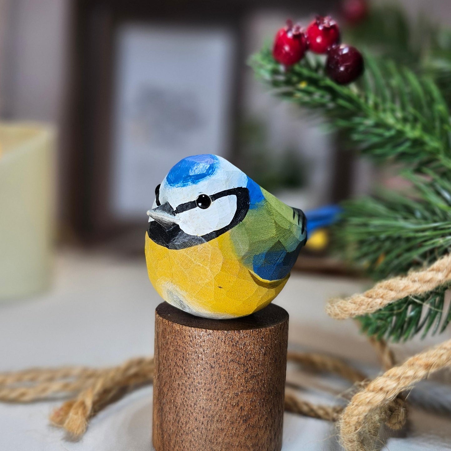 Eurasian Blue tit on Stand