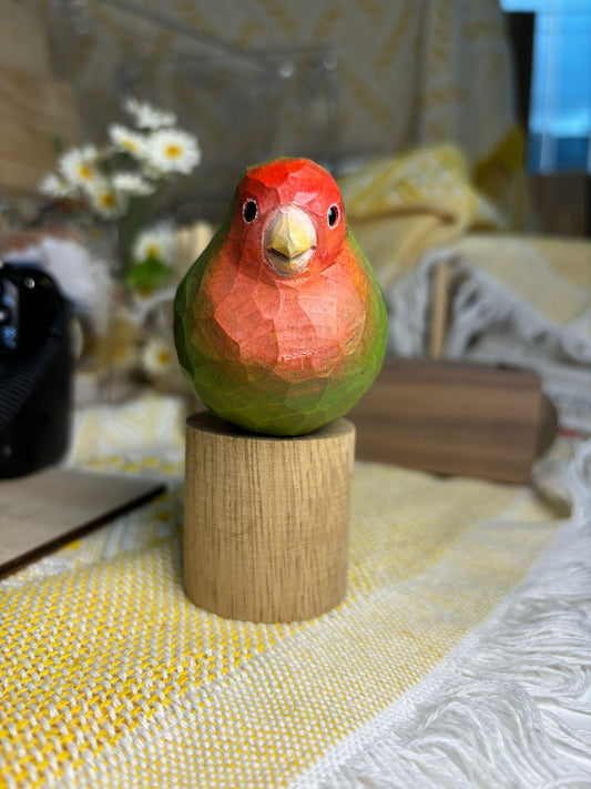 Pair of Lovebirds on Stand