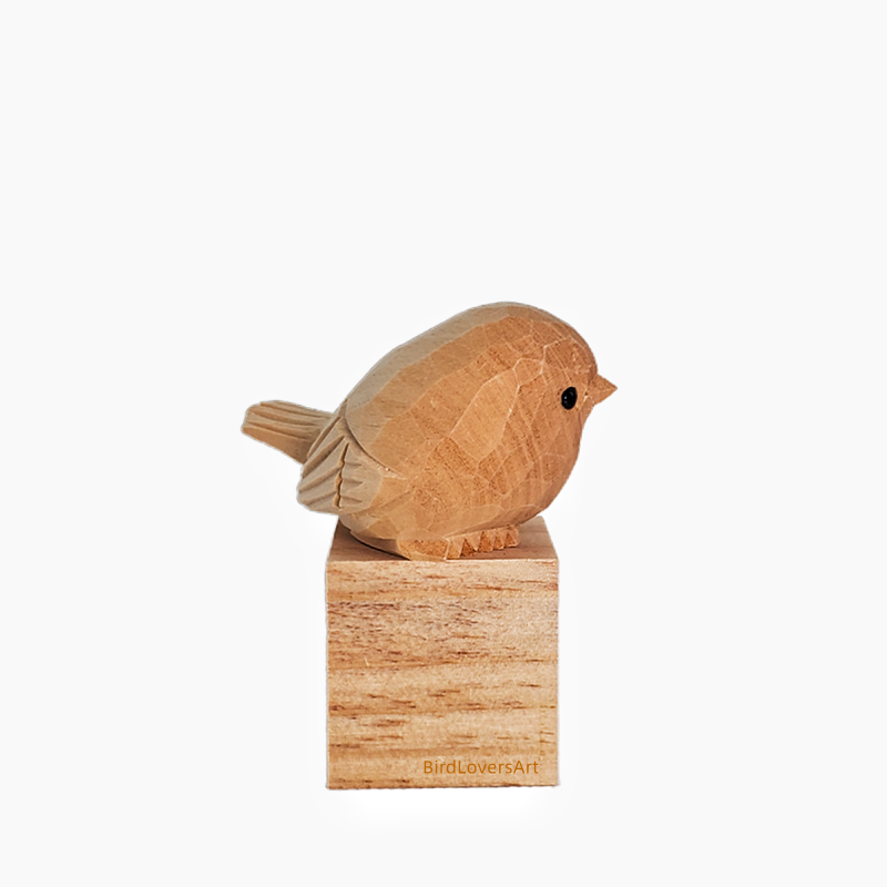 C006 Unfinished Wood Bird Hand Carved - paintedbird.shop
