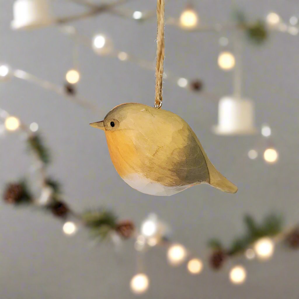 European robin (Erithacus rubecula) Hanging