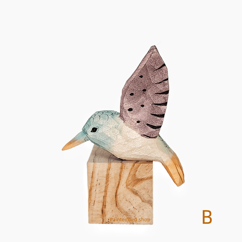 Hummingbird Hand Carved and Painted Bird figurine - paintedbird.shop