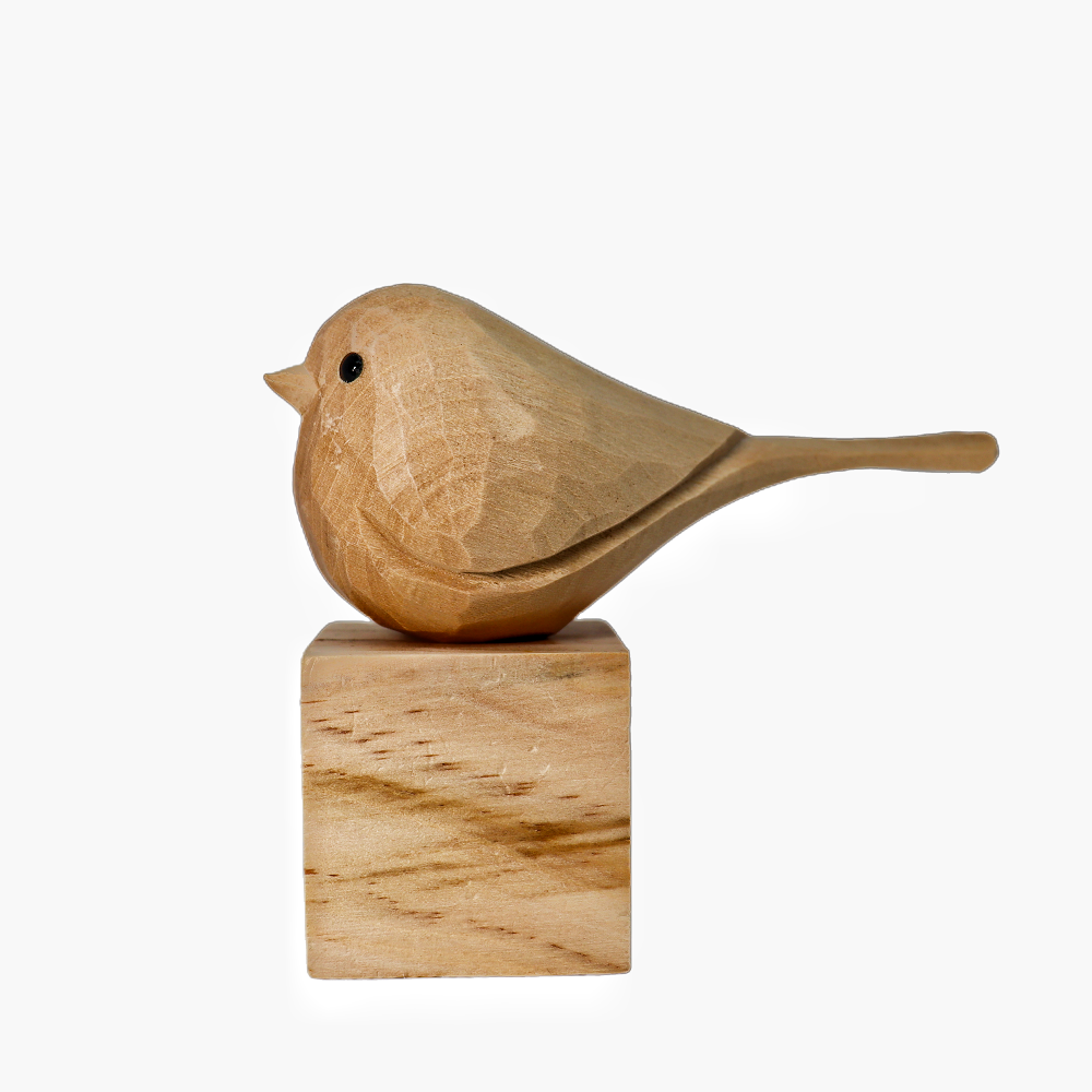 U002 Unfinished Wood bird on Stand