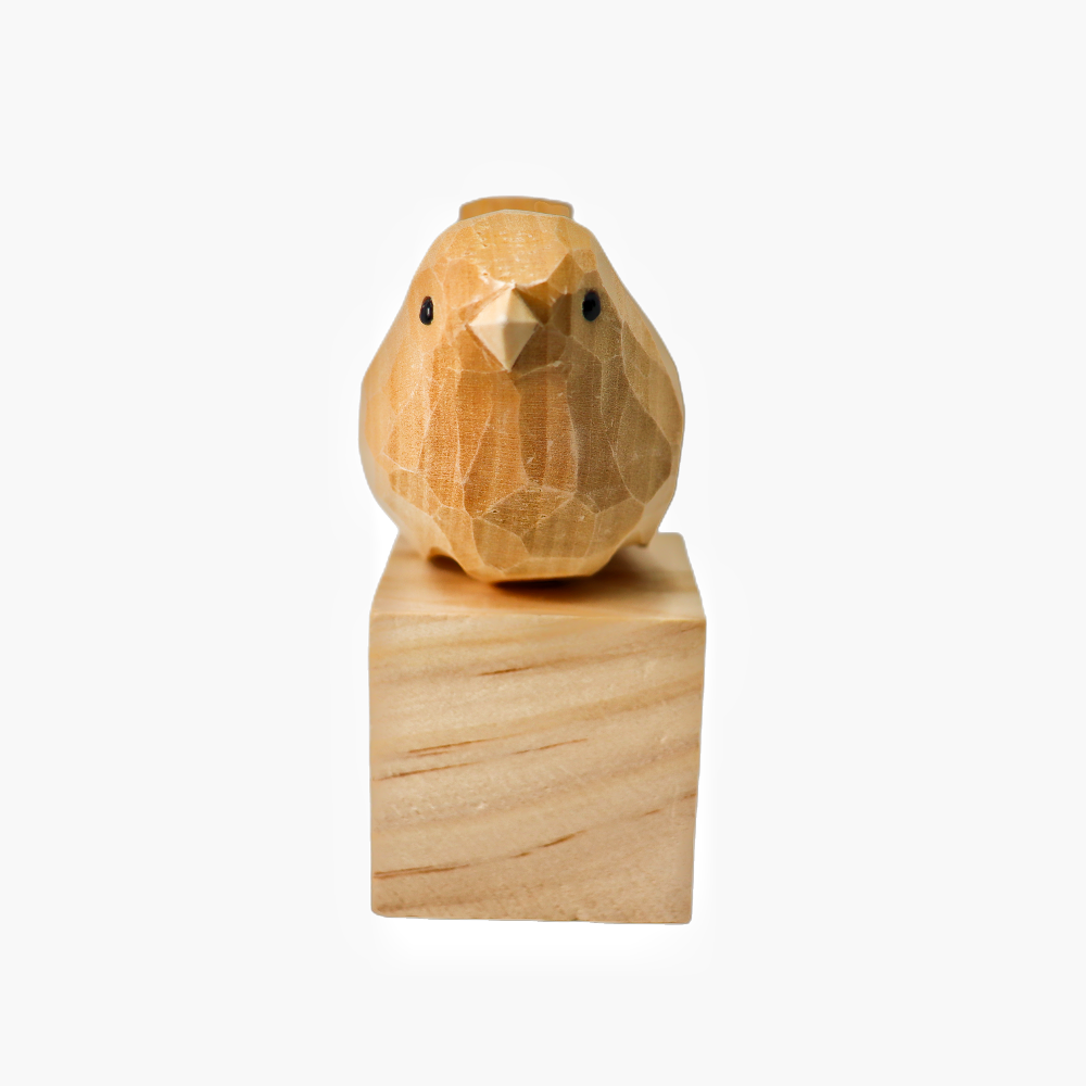 U010 Unfinished Wood bird on Stand