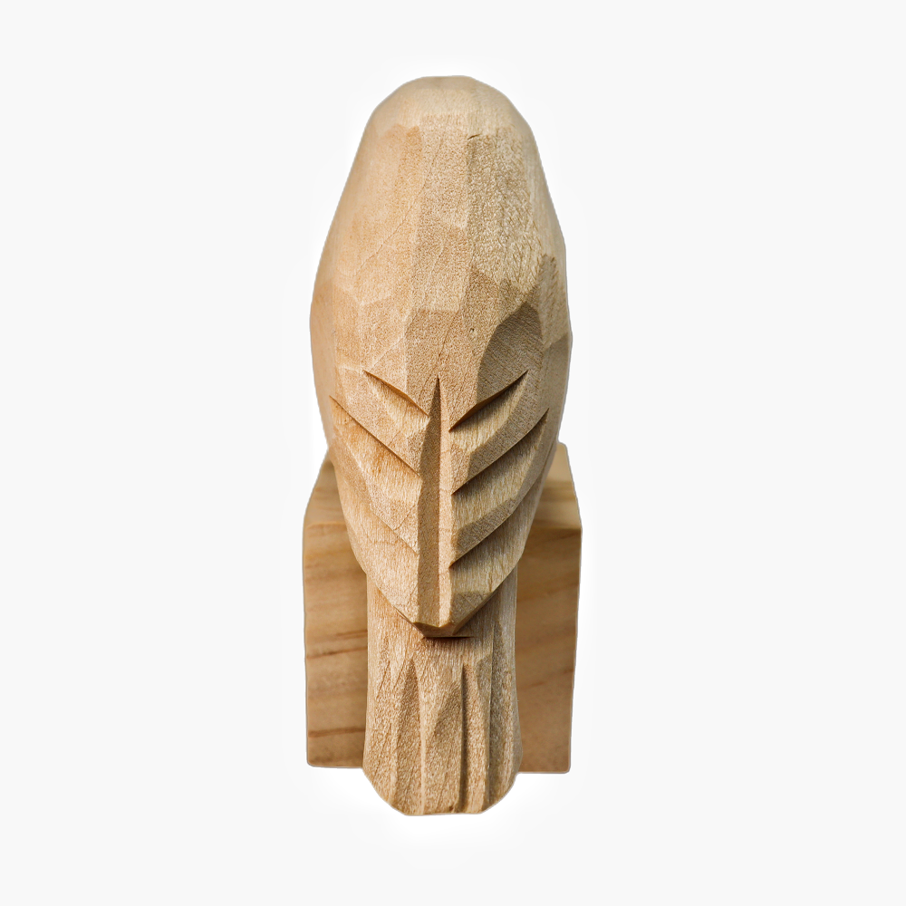 U012 Unfinished Wood bird on Stand