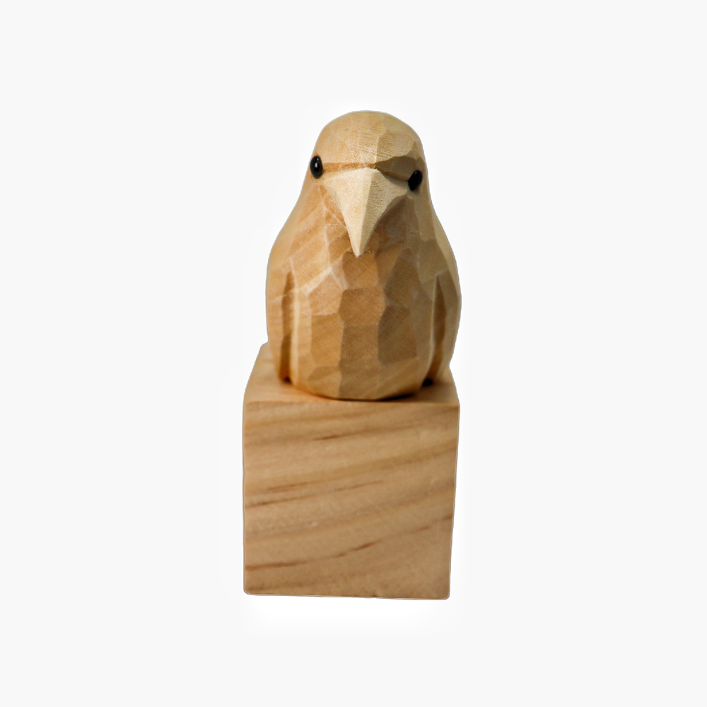 U011 Unfinished Wood bird on Stand