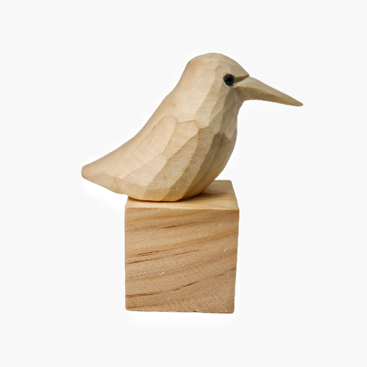 U011 Unfinished Wood bird on Stand