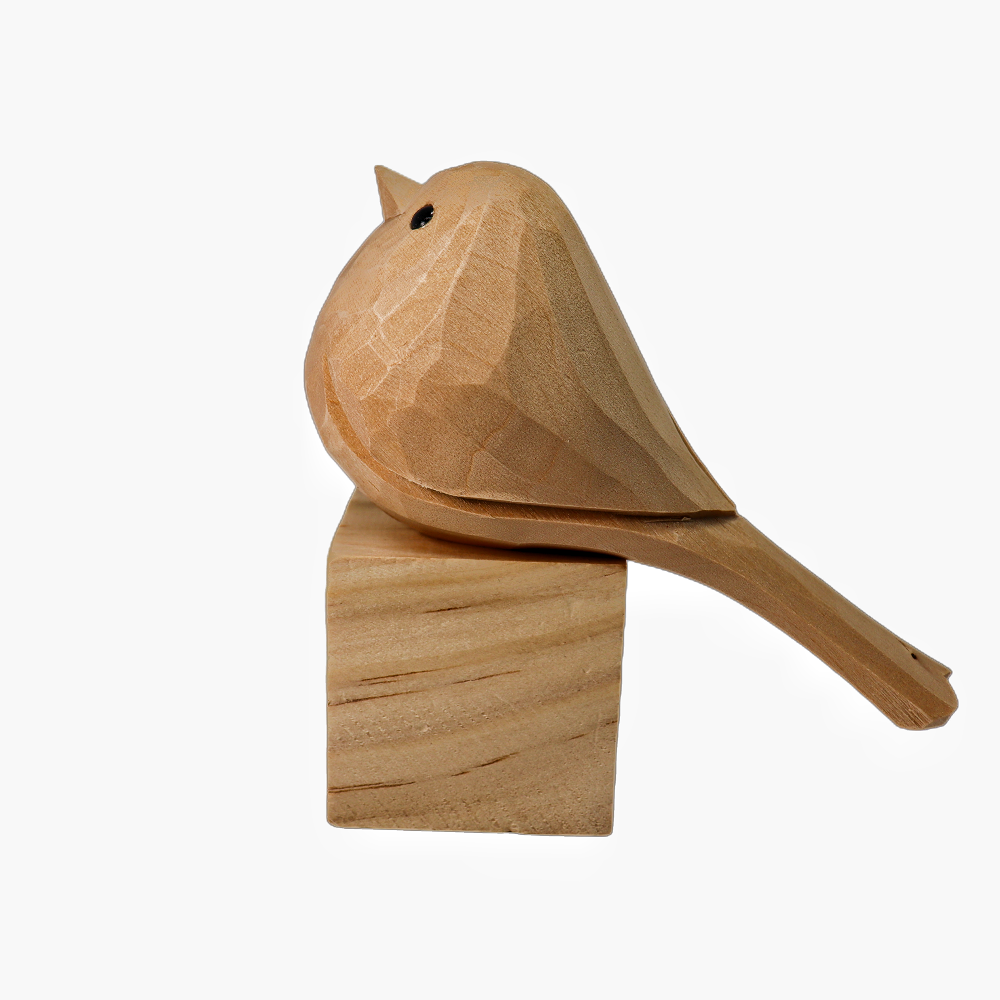U002 Unfinished Wood bird on Stand