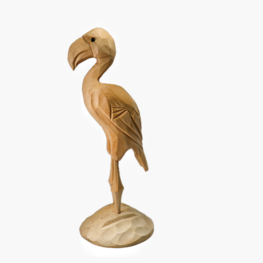 U013 Unfinished Wood bird on Stand