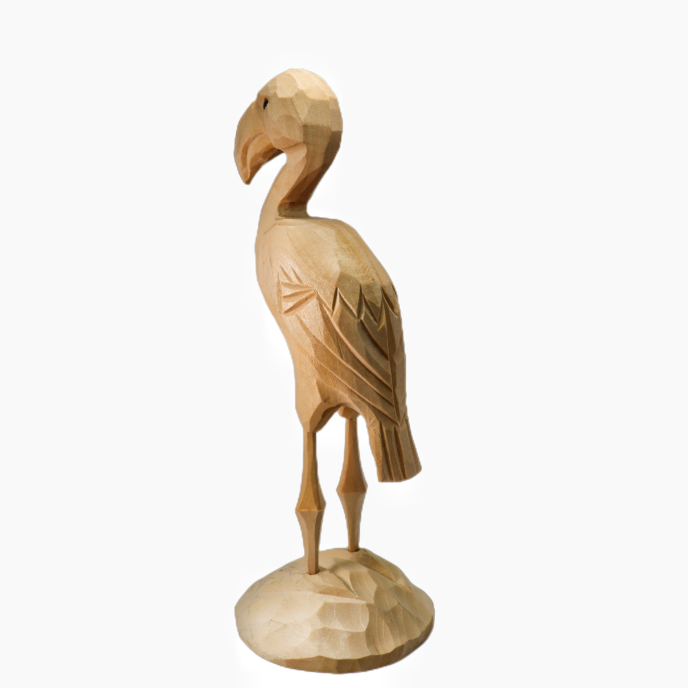 U013 Unfinished Wood bird on Stand