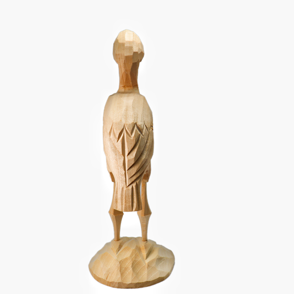 U013 Unfinished Wood bird on Stand