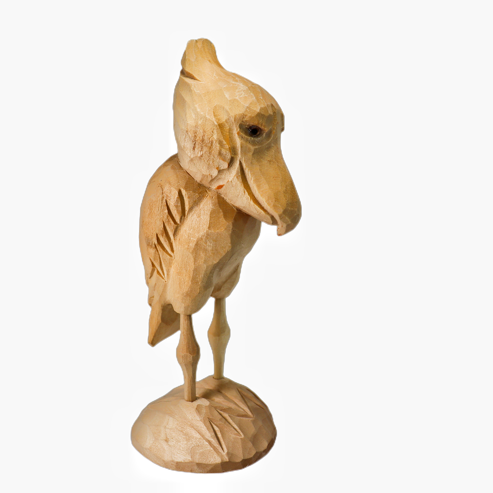 U014 Unfinished Wood bird on Stand
