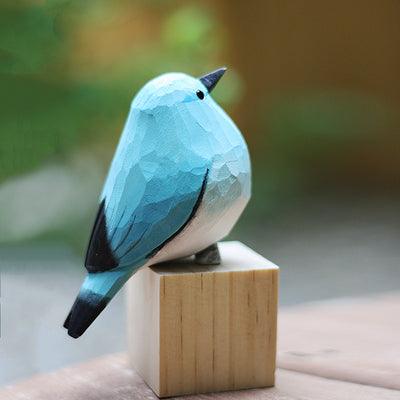 Mountain Bluebird 1st GEN Figurine Hand Carved Painted Wooden - paintedbird.shop