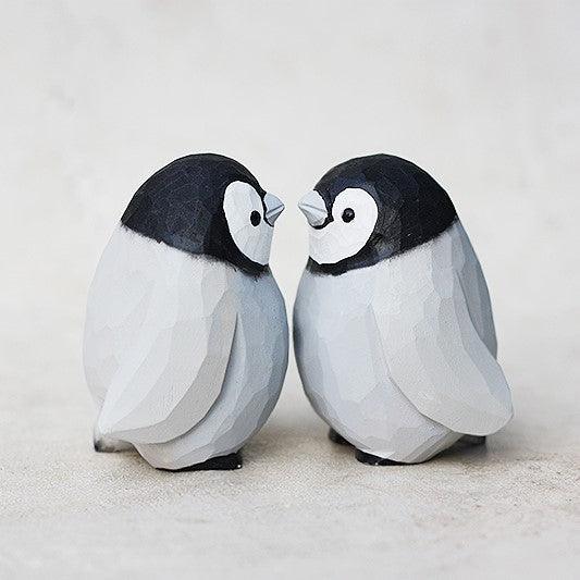 Penguin Figurines Hand Carved and Painted Wooden - paintedbird.shop