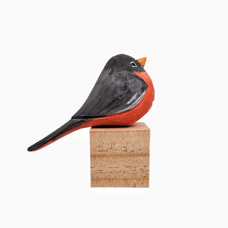 American Robin Handmade Painted Bird Decor - PAINTED BIRD SHOP