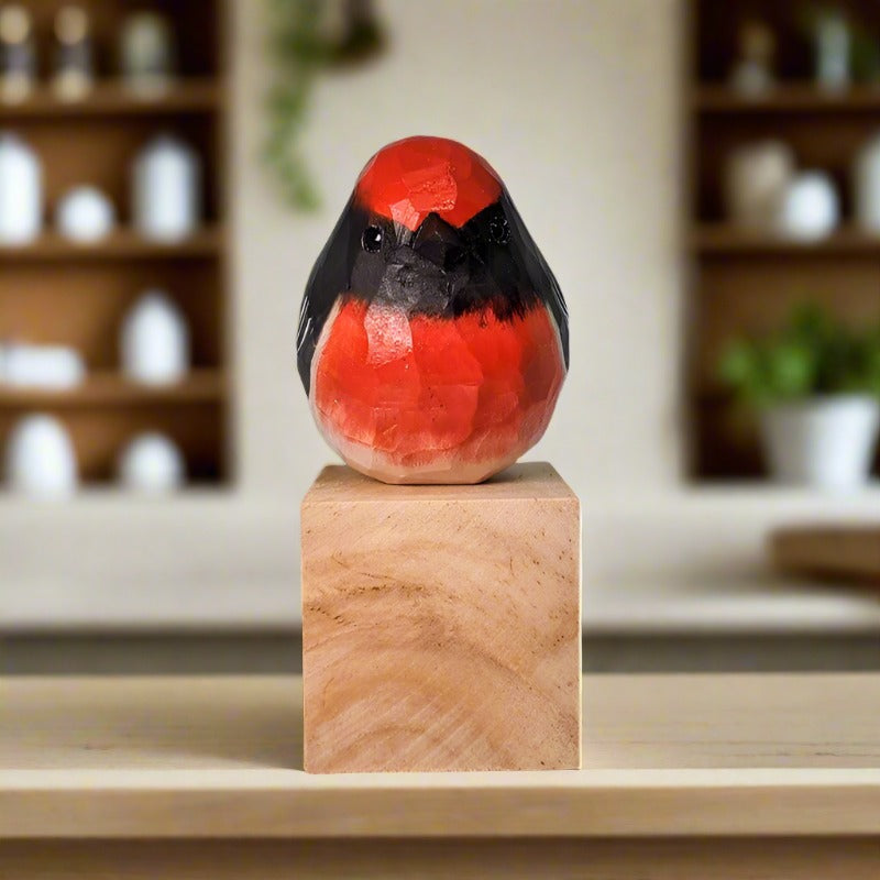 Australasian Robins Figurine Hand Carved Bird Decor - PAINTED BIRD SHOP