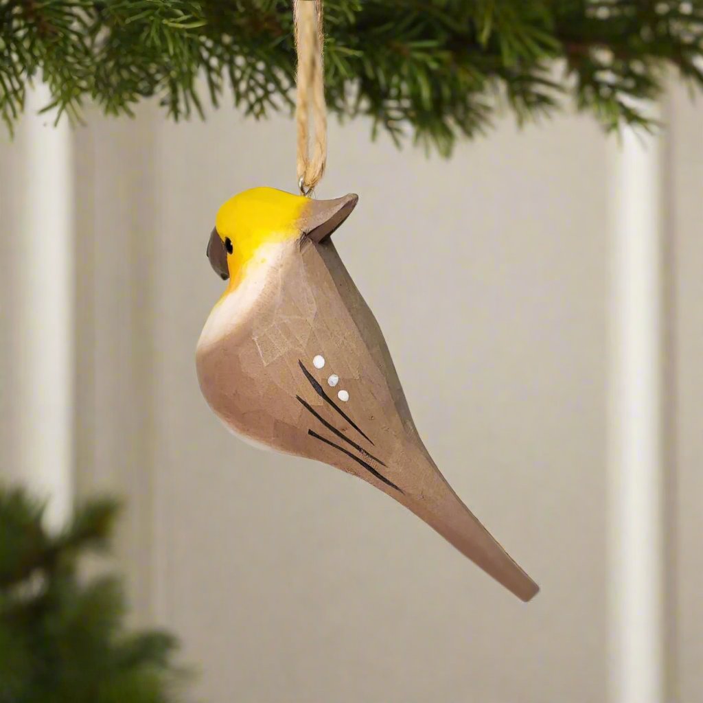 Cockatiel Carved and Painted Wooden Bird Ornaments - PAINTED BIRD SHOP